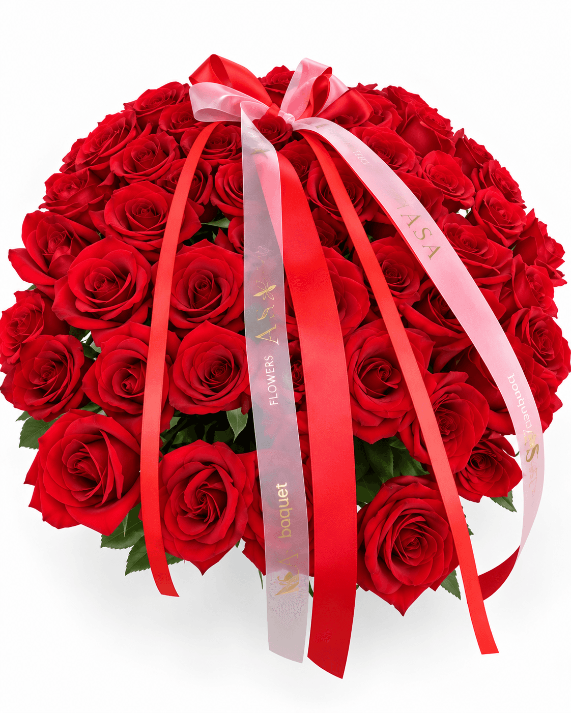 ASA qizil atirgullari — ASA Flowers Boutique tomonidan qo‘lda tayyorlangan guldasta